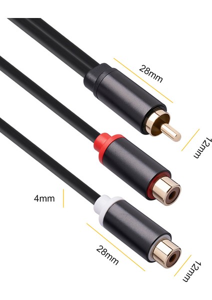 0.3m Ses Hoparlörü Y-Adaptör Ayırıcı Kablo 1 Erkek - 2 Dişi Stereo Ses Kablosu Altın Kaplama (Yurt Dışından)