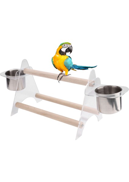 Besleyici ile Çok Amaçlı Pet Kuş Papağan Standı Platformu Kuş Kafesi (Yurt Dışından)