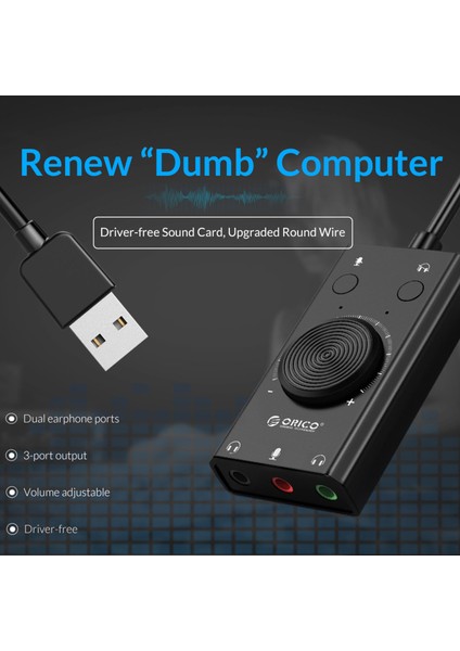 Sc2 USB Ses Kartı Harici Kulaklık Masaüstü Bilgisayar Dizüstü Bilgisayar Ses Dönüştürücü Ses Ayarlanabilir Sürücüsüz Tak ve Çalıştır (Yurt Dışından) modelleri