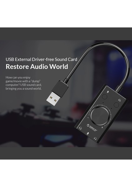 Sc2 USB Ses Kartı Harici Kulaklık Masaüstü Bilgisayar Dizüstü Bilgisayar Ses Dönüştürücü Ses Ayarlanabilir Sürücüsüz Tak ve Çalıştır (Yurt Dışından) fırsatları