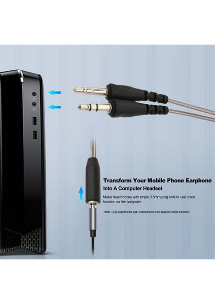 3.5mm Ses Y Ayırıcı Kablo 1 Dişi 2 Erkek Dönüştürücü Kulaklık Mikrofon Kablosu Adaptörü Kulaklıktan Masaüstü Dizüstü Bilgisayara (Yurt Dışından) indirimleri