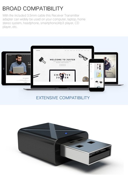 KN320 Ses Adaptörü USB Bt 2'si 1 Arada Verici/alıcı Adaptörü Mini Taşınabilir Kulaklık Ses Kablosuz Alıcı (Yurt Dışından) fiyatları