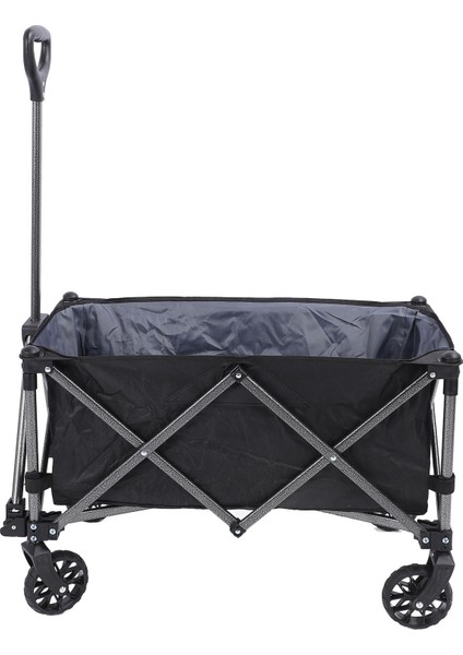 Katlanır Vagon Arabası 100L Polyester Çelik Açık Yardımcı Bakkal Vagon Plaj Arabası Spor Alışveriş Kamp Siyah (Yurt Dışından)