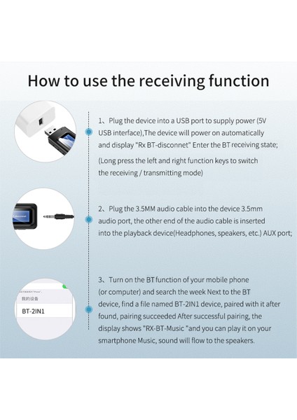 Kablosuz Adaptör Bluetooth 5.0 Ses Verici Alıcı 3.5mm Aux Jakı 2'si 1 Arada USB Bluetooth Dongle LCD Ekranlı Tv Pc Için (Yurt Dışından) fırsatları