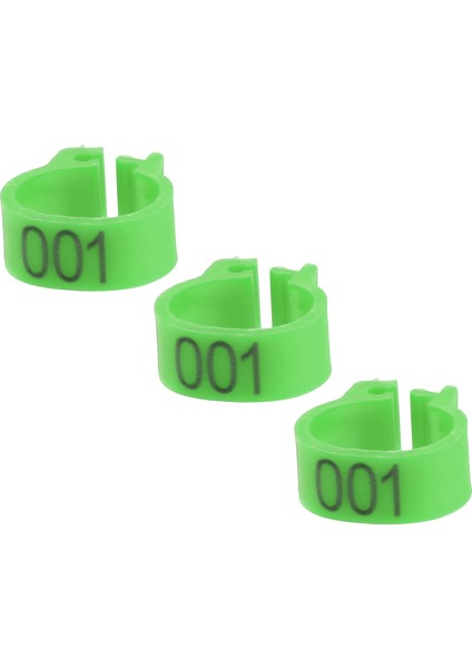 100 Adet / Torba 8mm 001-100 Numaralı Plastik Mektup Güvercin Kuş Bacak Bantları Yüzükler (Yeşil) (Yurt Dışından)