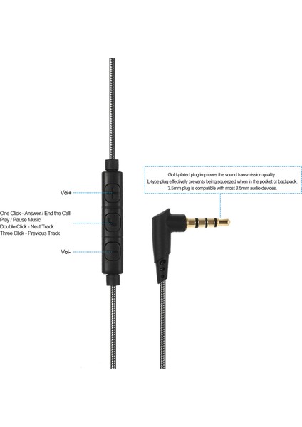 3,5 mm Kablolu Kulaklık Kablosu Çıkarılabilir Yedek Kulaklık Kablosu Mikrofon Mmcx Konnektörü Shure SE215 SE315 SE425 SE535 SE846 UE900 Kulaklıklar Gri (Yurt Dışından) fiyatları