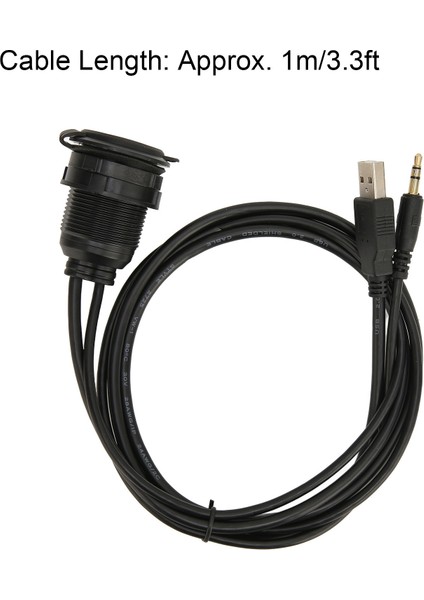 USB 2.0 3.5mm Aux Uzatma Kablosu Erkek Dişi Bağlantı Gömme Montajlı Uzatma Kablosu Araba Bisiklet Için (Yurt Dışından) fırsatları