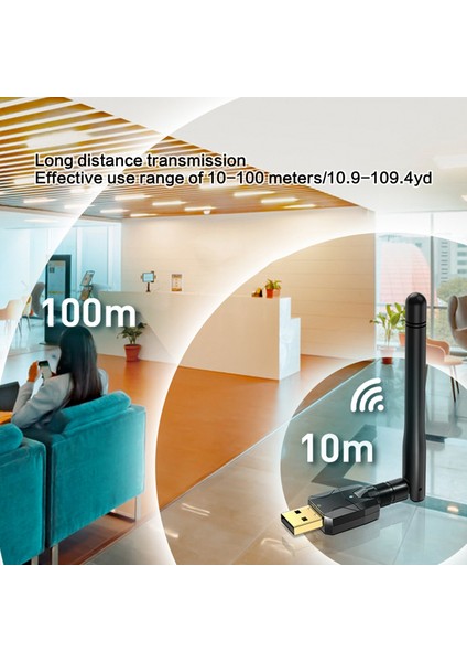 USB Bluetooth 5.1 Adaptörü Pc Uzun Menzilli 100M Sınıf 1 Edr Bluetooth Dongle Alıcısı Windows 11 10 8.1 7 (Yurt Dışından) indirimleri
