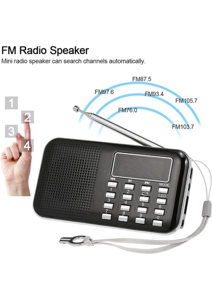 Y-896 Mini Fm Radyo Dijital Taşınabilir 3W Stereo Hoparlör Mp3 Ses Çalar Yüksek Sadakat Ses Kalitesi 2 Inç Ekran Desteği USB Sürücü Tf Kart Aux-In Kulaklık Çıkışı (Yurt Dışından) modelleri