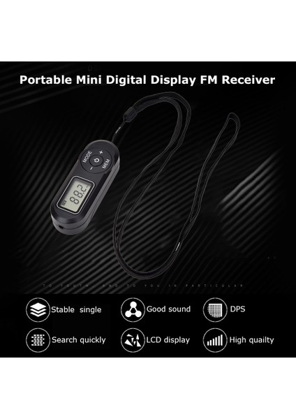 HRD-727 Taşınabilir Mini Fm Radyo Dijital Ekran Fm Alıcı Mp3 Çalar Tarzı Dsp Kulaklık Askısı (Yurt Dışından)