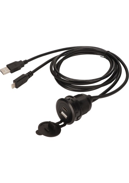Gösterge Paneli Montaj Uzatma Kablosu USB 2.0 Tip C 2.0 Port Erkek - Dişi Işıklı Gömme Panel (Yurt Dışından)