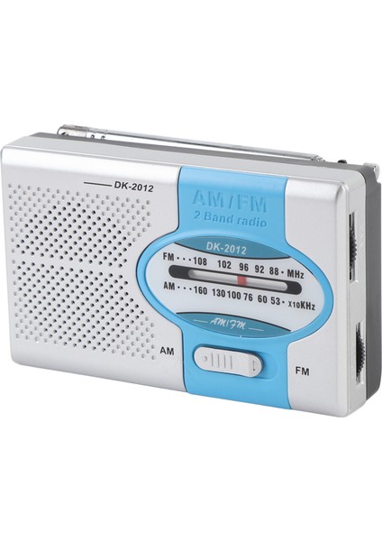 Taşınabilir Radyo Frekans Modülasyon Am Cep Transistörlü Radyo Hoparlör ve Kulaklık Girişi Gümüş Mavi (Yurt Dışından) fırsatları