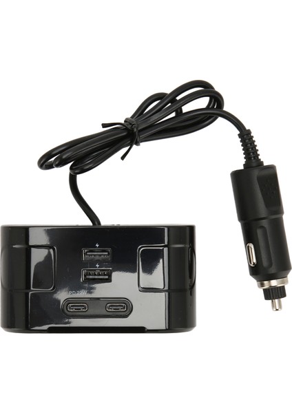 Araba Çakmak Soketi Ayırıcı Çok Işlevli Aşırı Gerilim Koruması USB Tip C Çıkış Portu Telefonlar Tabletler Için (Yurt Dışından)