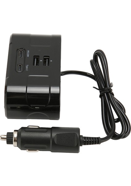 Araba Çakmak Soketi Ayırıcı Çok Işlevli Aşırı Gerilim Koruması USB Tip C Çıkış Portu Telefonlar Tabletler Için (Yurt Dışından)