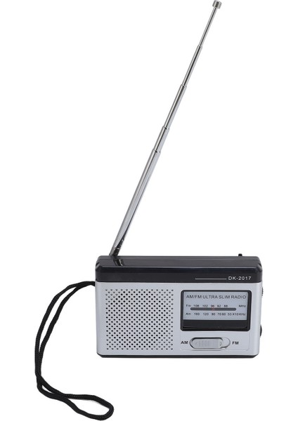Taşınabilir Fm Am Radyo Pil ile Çalışan Kompakt Transistörlü Radyo Kulaklık Girişi Dahili Hoparlör DK-2017 Gümüş Siyah (Yurt Dışından) fırsatları