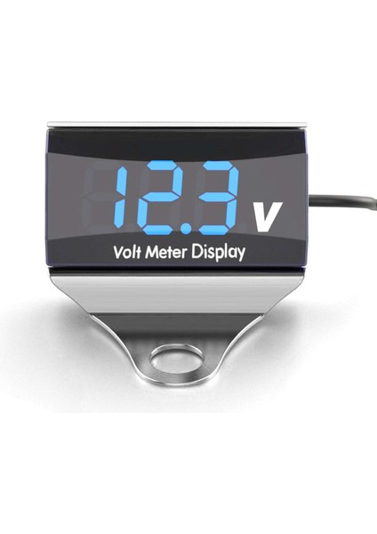 Motosiklet Dc 10-150V Dijital Voltmetre LED Ekran Su Geçirmez Voltaj Test Cihazı Akü Monitör Ölçer Braketli (Yurt Dışından)