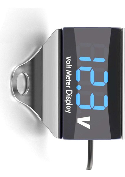 Motosiklet Dc 10-150V Dijital Voltmetre LED Ekran Su Geçirmez Voltaj Test Cihazı Akü Monitör Ölçer Braketli (Yurt Dışından)