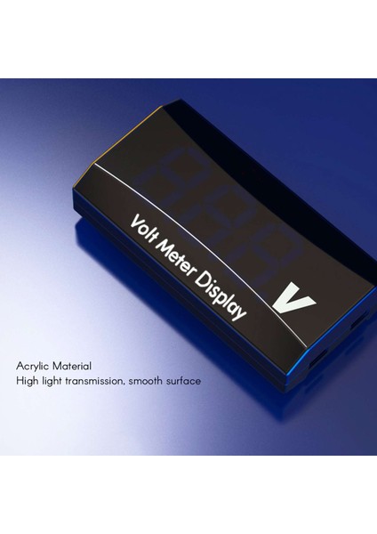 Motosiklet Dc 10-150V Dijital Voltmetre LED Ekran Su Geçirmez Voltaj Test Cihazı Akü Monitör Ölçer Braketli (Yurt Dışından)