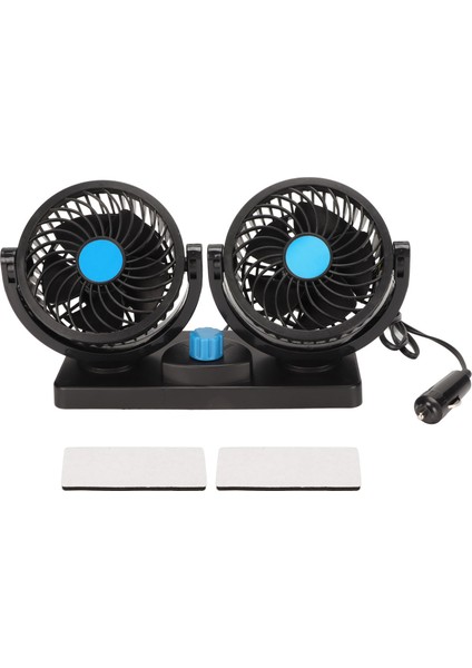 12V Araba Soğutma Fanı Çakmak Fişi Çift Kafa 360° Dönebilen Sessiz Soğutma Hava Fanı Kamyon Suv Rv Atv Tekne Için (Yurt Dışından)