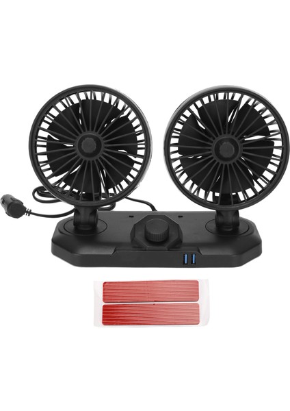 Çift Araba Fanı 360 Derece Dönebilen Büyük Güç Düşük Gürültü Taşınabilir Araba Soğutma Fanı Arabalar Kamyonetler Van Suv'ler Rv Atv Tekneler Için (Yurt Dışından)