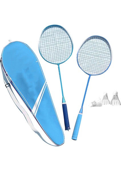 2 Adet Badminton Raketleri Seti Açık Arka Bahçe Oyunları Için Hafif Badminton Raketleri Raketle Yetişkinler ve Gençler Için Taşıma Çantası Gök Mavisi (Yurt Dışından)