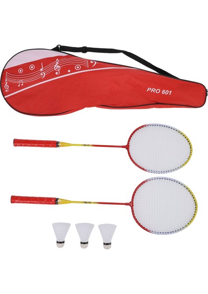 1 Çift Badminton Raketi Seti 3 Naylon Raketle 2 Oyuncu Badminton Seti Taşıma Çantası ile Spor Eğitimi Için Eğlence Kırmızı (Yurt Dışından)