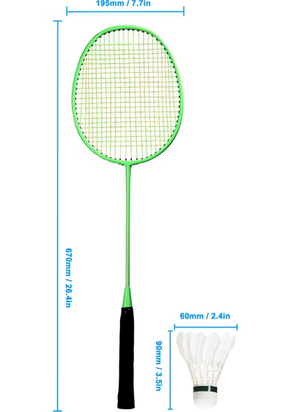 Eğitim Badminton Raketi Raketle Seti Beden Eğitimi Egzersiz Spor Ekipmanı Demir Alaşımlı Badminton Raketi Kiti (Yurt Dışından)