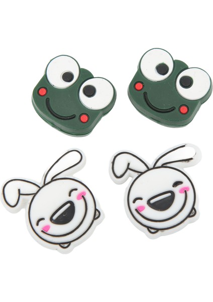 4 Adet Tenis Raketi Titreşim Sönümleyici Karikatür Hayvan Şekilli Tenis Şok Emici Kurbağa 2.2cm/0.9in Tavşan 2.8cm/1.1in (Yurt Dışından)