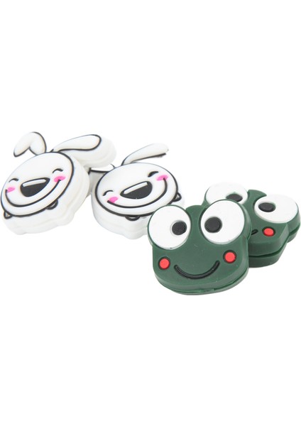 4 Adet Tenis Raketi Titreşim Sönümleyici Karikatür Hayvan Şekilli Tenis Şok Emici Kurbağa 2.2cm/0.9in Tavşan 2.8cm/1.1in (Yurt Dışından)
