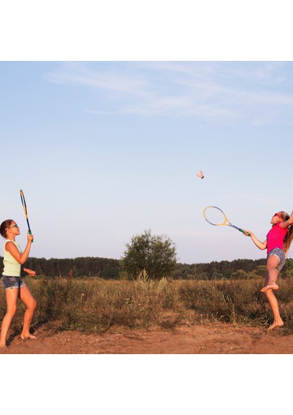 12 Adet Naylon Raketle Plastik Badminton Raketle Kapalı Açık Spor Badminton Topları Rüzgar Geçirmez Raketle (Yurt Dışından)