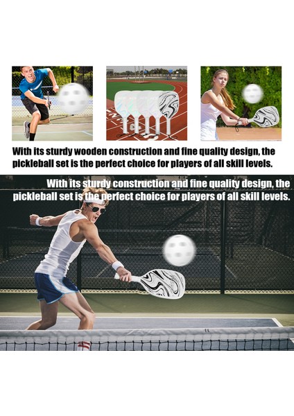 Pickleball Raketleri Seti Pickleball Kürek Seti 2 Raket ve 4 Pickleballs Topları Turşu Topu Raket Topları ile Spor Aksesuarı (Yurt Dışından)