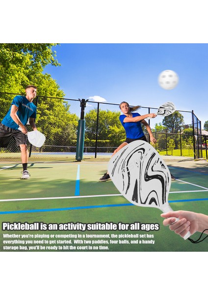 Pickleball Raketleri Seti Pickleball Kürek Seti 2 Raket ve 4 Pickleballs Topları Turşu Topu Raket Topları ile Spor Aksesuarı (Yurt Dışından)