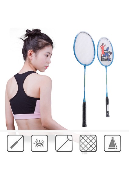 1 Çift Dalı Spor Badminton Raketi Alüminyum Alaşımlı Battledore Taşıma Çantası ile (Yurt Dışından)