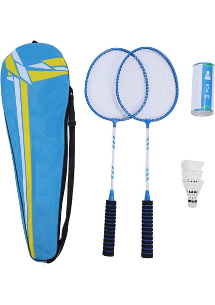 2 Adet Badminton Raketleri Yetişkinler Gençler Için Demir Alaşımlı Kaymaz Badminton Raketleri Seti Naylon Raketle Taşıma Çantası Açık Arka Bahçe Oyunları Mavi (Yurt Dışından)