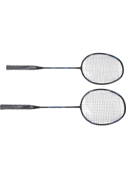 Badminton Raketi Karbon Alüminyum Tek Parça Hafif Sağlam Badminton Raketi Seti Topu Eğitim Erkekler Kadınlar Için Siyah Mavi (Yurt Dışından)