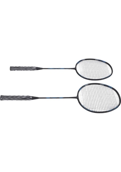 Badminton Raketi Karbon Alüminyum Tek Parça Hafif Sağlam Badminton Raketi Seti Topu Eğitim Erkekler Kadınlar Için Siyah Mavi (Yurt Dışından)