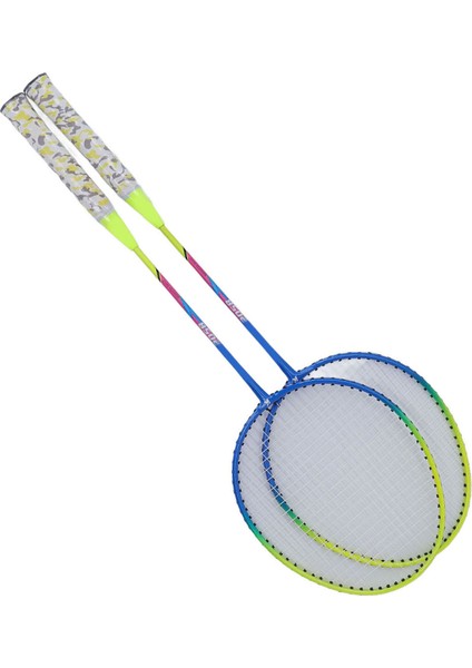 2 Adet Badminton Raketi Sarı Hafif Çerçeve Büyük Tatlı Nokta Kaymaz Çift Badminton Raketi Saklama Çantası ile (Yurt Dışından)