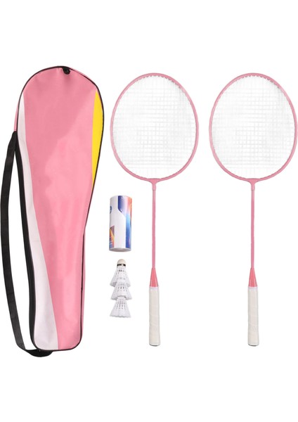 K1134 Badminton Raketi Seti Bölünmüş Demir Alaşımlı Badminton Raketi Seti Depolama Kovası Saklama Çantası Pembe (Yurt Dışından)