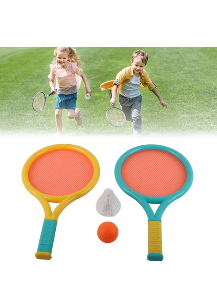 Çocuk Badminton Raketi Kaymaz Dalı Elastik Taşınabilir Tenis Raketi Seti Çocuklar Için 2 Raketleri 2 Topları Mavi Sarı (Yurt Dışından) indirimleri