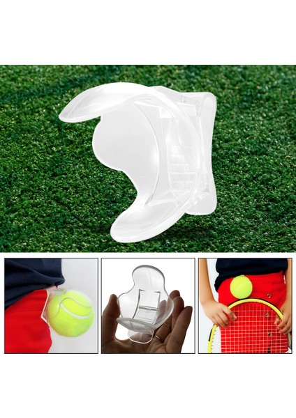 1 Adet Şeffaf Tenis Topu Klip Plastik Tenis Eğitim Topu Tutucu (Yurt Dışından)
