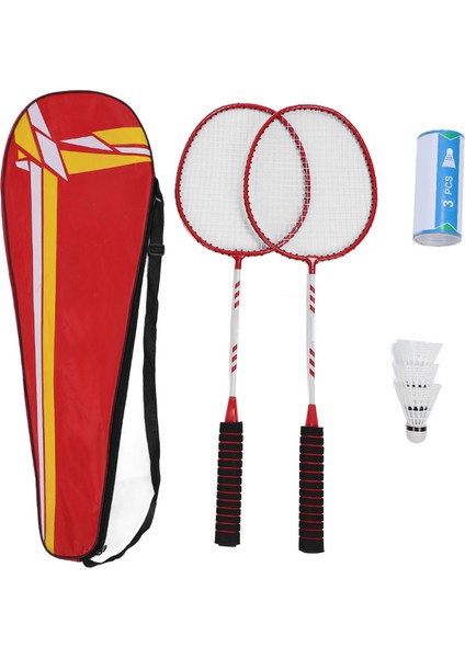 2 Adet Badminton Raketleri Yetişkinler Gençler Için Demir Alaşımlı Kaymaz Badminton Raketleri Seti Naylon Raketle Taşıma Çantası Açık Arka Bahçe Oyunları Kırmızı (Yurt Dışından)