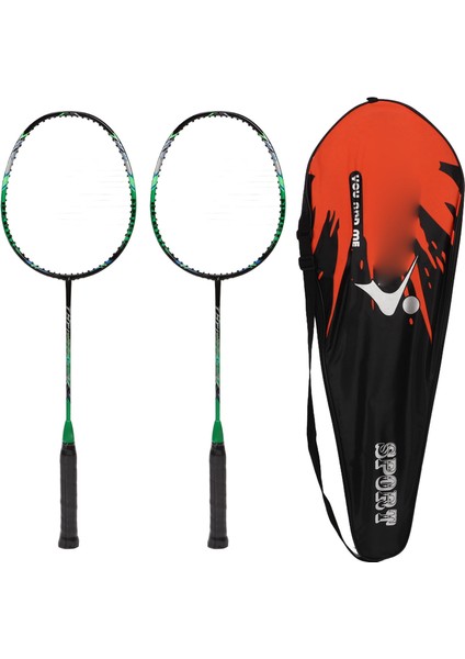 2 Adet Karbon Fiber Badminton Raketleri Ultra Hafif Yetişkin Eğitim Yarışma Rekreasyon Yeşil (Yurt Dışından)
