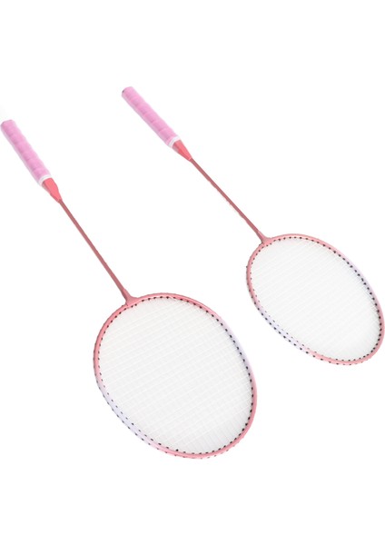 2 Adet Badminton Raketleri Seti Açık Arka Bahçe Oyunları Için Hafif Badminton Raketleri Raketle Taşıma Çantası Yetişkinler ve Gençler Için Pembe (Yurt Dışından)