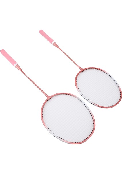 Badminton Seti Profesyonel Demir Alaşımlı Badminton Raketi 3 Raketle Taşıma Çantası Acemi Için Çocuk Yetişkin Pembe (Yurt Dışından)