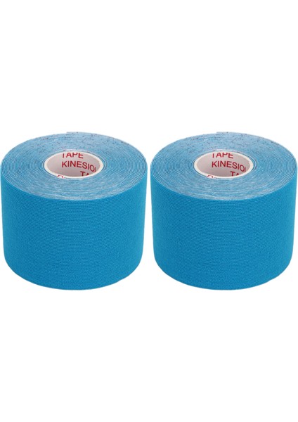 2 Adet Atletik Kinesyoloji Bandı 5 cm Genişlik 5 M Uzunluk Kas Sticker Koruyucu Fitness Badminton Gök Mavisi (Yurt Dışından)