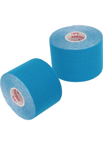 2 Adet Atletik Kinesyoloji Bandı 5 cm Genişlik 5 M Uzunluk Kas Sticker Koruyucu Fitness Badminton Gök Mavisi (Yurt Dışından)