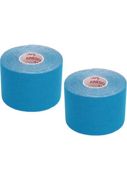 2 Adet Atletik Kinesyoloji Bandı 5 cm Genişlik 5 M Uzunluk Kas Sticker Koruyucu Fitness Badminton Gök Mavisi (Yurt Dışından)