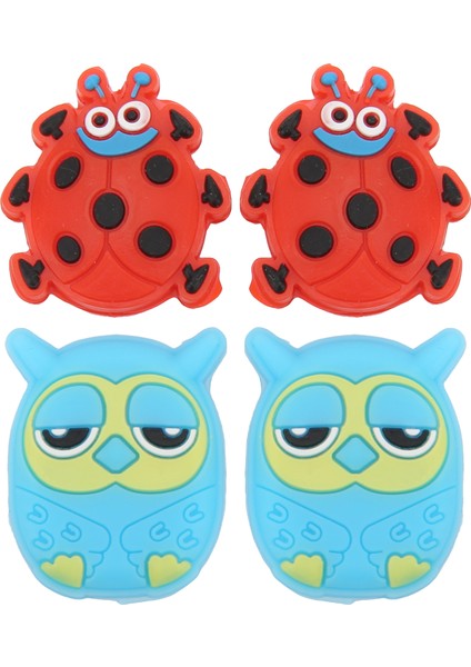 4 Adet Tenis Raketi Titreşim Sönümleyici Karikatür Hayvan Şekli Tenis Amortisör Kırmızı Uğur Böceği 2.7 cm / 1.06 In Baykuş 2.8 cm / 1.1 In (Yurt Dışından)