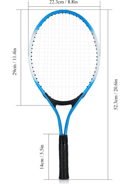 2 Adet Çocuk Tenis Raketi Dize Tenis Raketleri ile 1 Tenis Topu ve Kapak Çanta (Yurt Dışından)