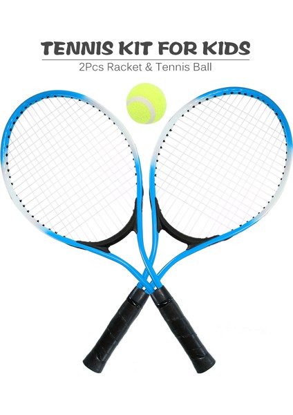 2 Adet Çocuk Tenis Raketi Dize Tenis Raketleri ile 1 Tenis Topu ve Kapak Çanta (Yurt Dışından)